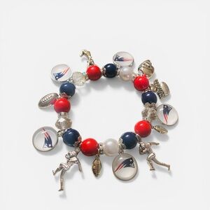 New England Patriots Charm Bracelet - Red, Navy & White